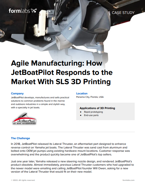 JetBoatPilot SLS 3D Printing